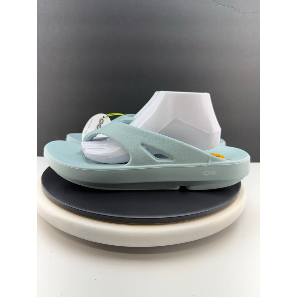 Oofos Ooriginal Mens Size 13 Mist Blue Recovery Sandals Slip On Flip Flops NEW